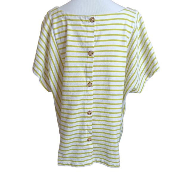 J. JILL Top Blouse Shirt 2X Cotton Button Back Kimono Short Sleeves Work Travel - Picture 9 of 9